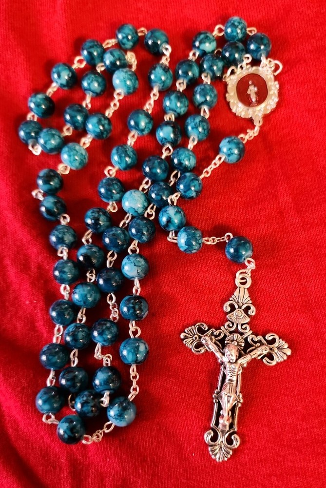 Catholic Rosary Necklace  Cross Crucifix  handmade  black Friday