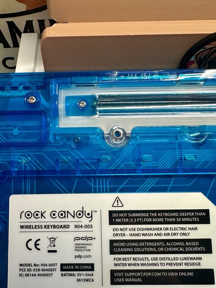 PDP Rock Candy Blue Wireless Keyboard Washable No Dongle 904-005 Untested Retro