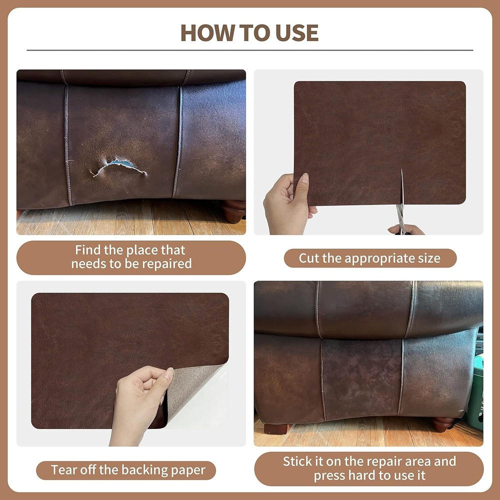 8X11 Self-Adhesive Leather Patch - Effortless Repairs for Everyday Needs