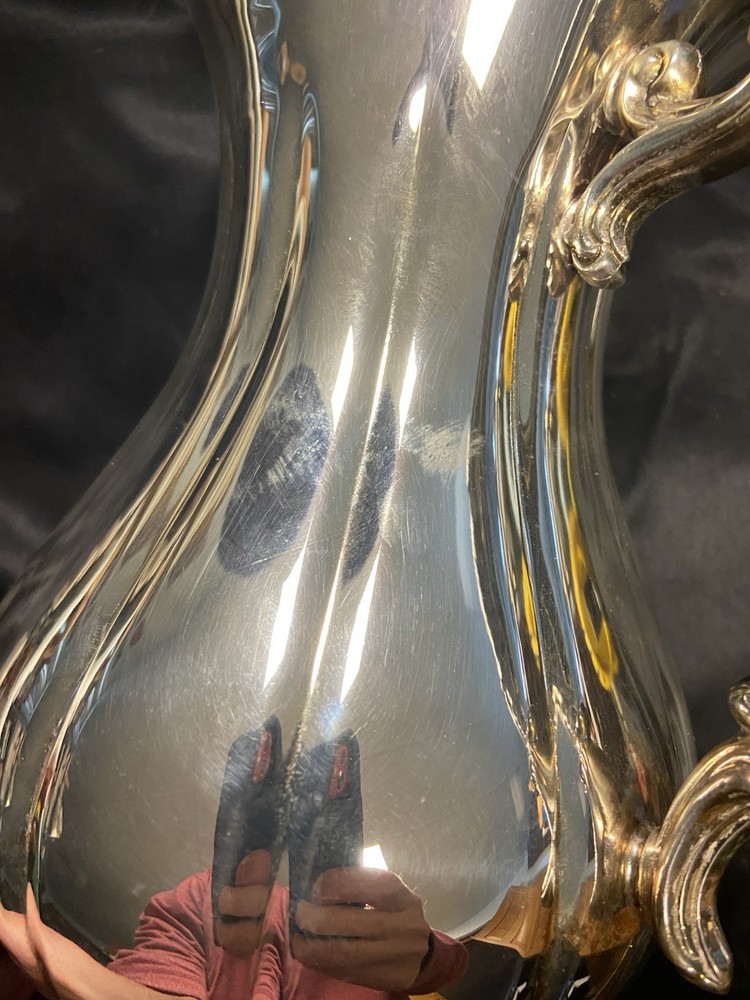 Vintage 80s Sheffield Silver Co Footed Water Pitcher Holloware S8506 9" Tall