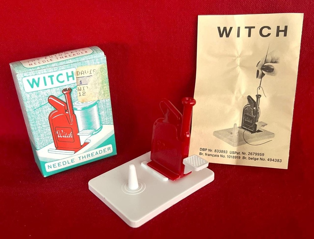 Vintage Witch Automatic Needle Threader Original Box and Instructions W Germany