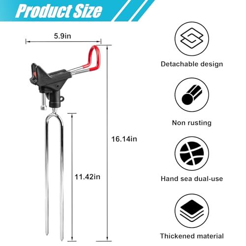 ReeMoo 2Pack Fishing Rod Holders for Bank Fishing, Fishing Pole Holders for