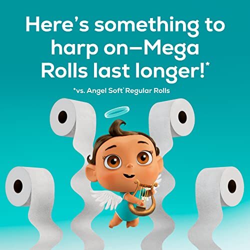 Angel Soft Toilet Paper, 16 Mega Rolls = 64 Regular Rolls, Assorted Sizes