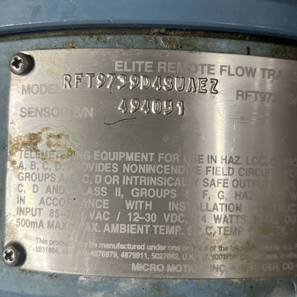 Micromotion Elite Flow Transmitter Rft9739D4SUAEZ