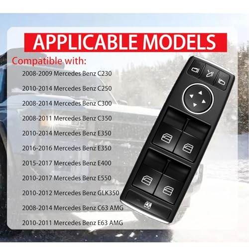 Master Power Window Switch Button Front Driver Side Compatible with 2008-2017 Me