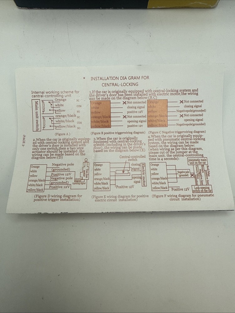 Keyless Entry System, With Remote, Open Box, Unused
