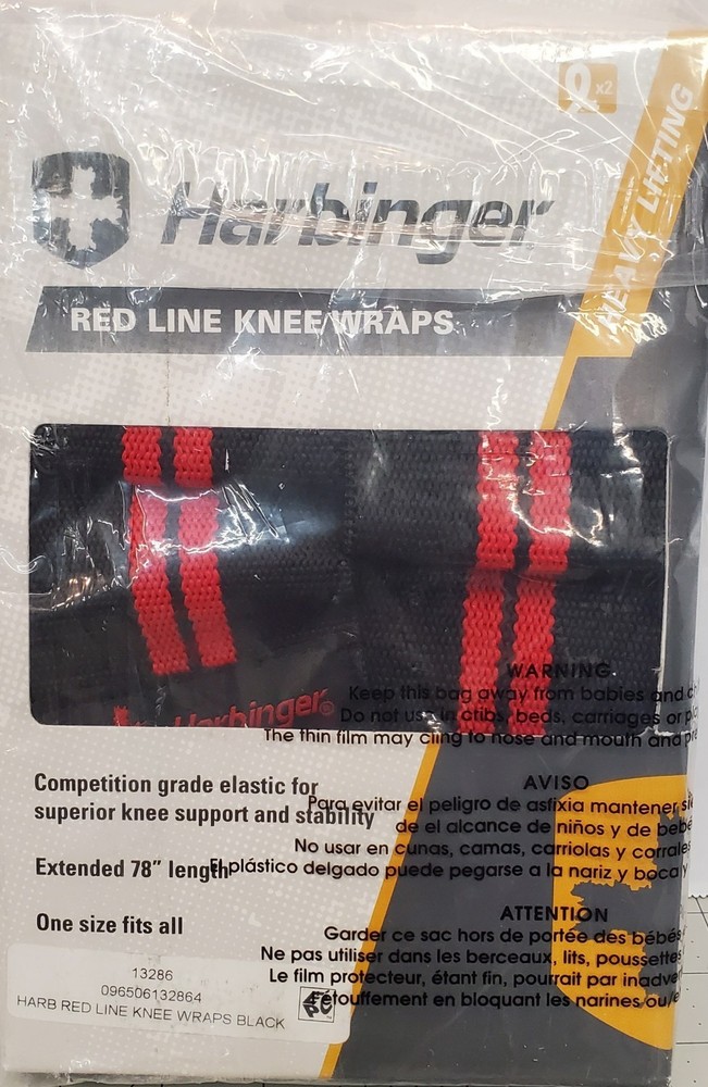Harbinger 78" Red Line Weight Lifting Knee Wraps 🆕