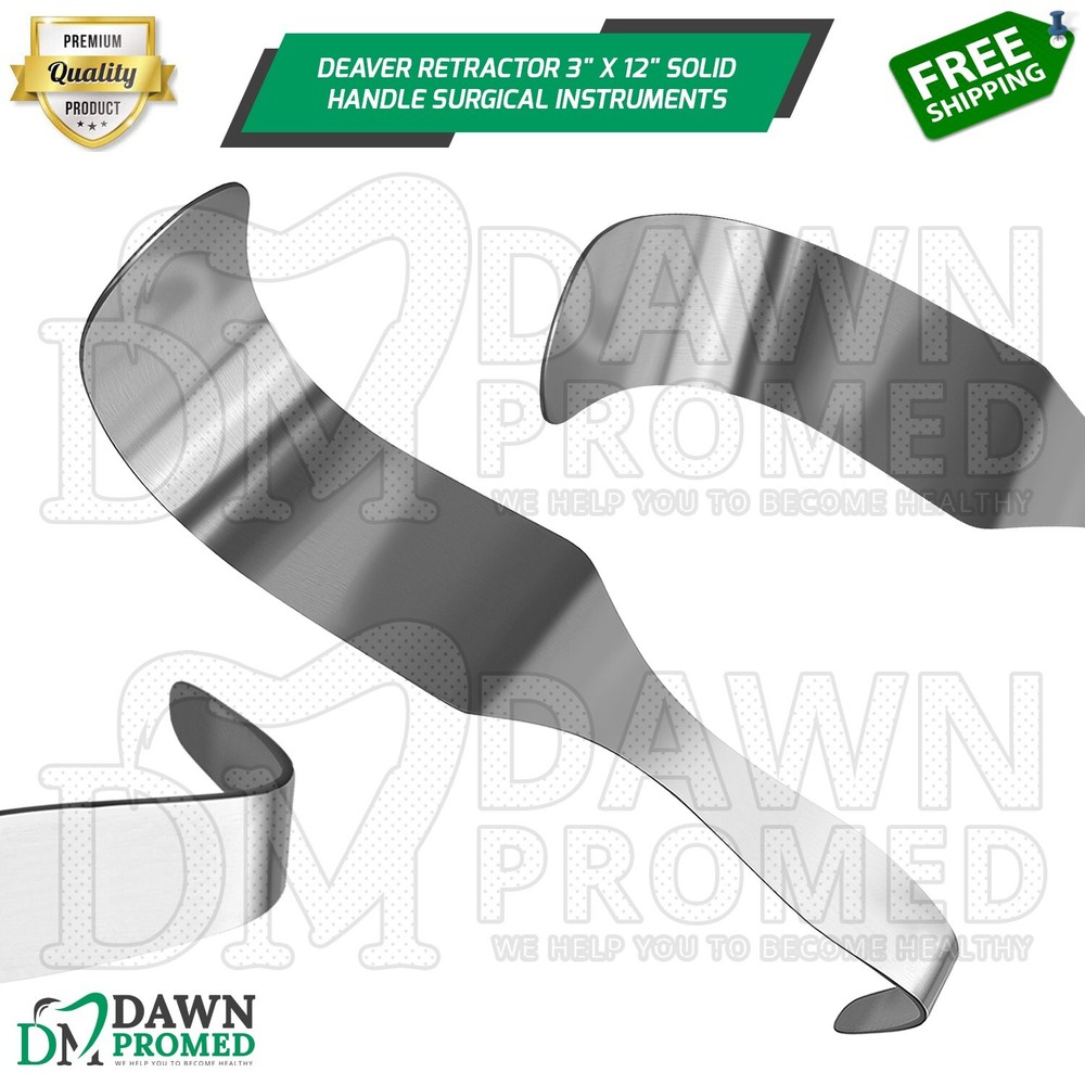 Deaver Retractor 3" X 12" Solid Handle Surgical Medical Instruments German Grade