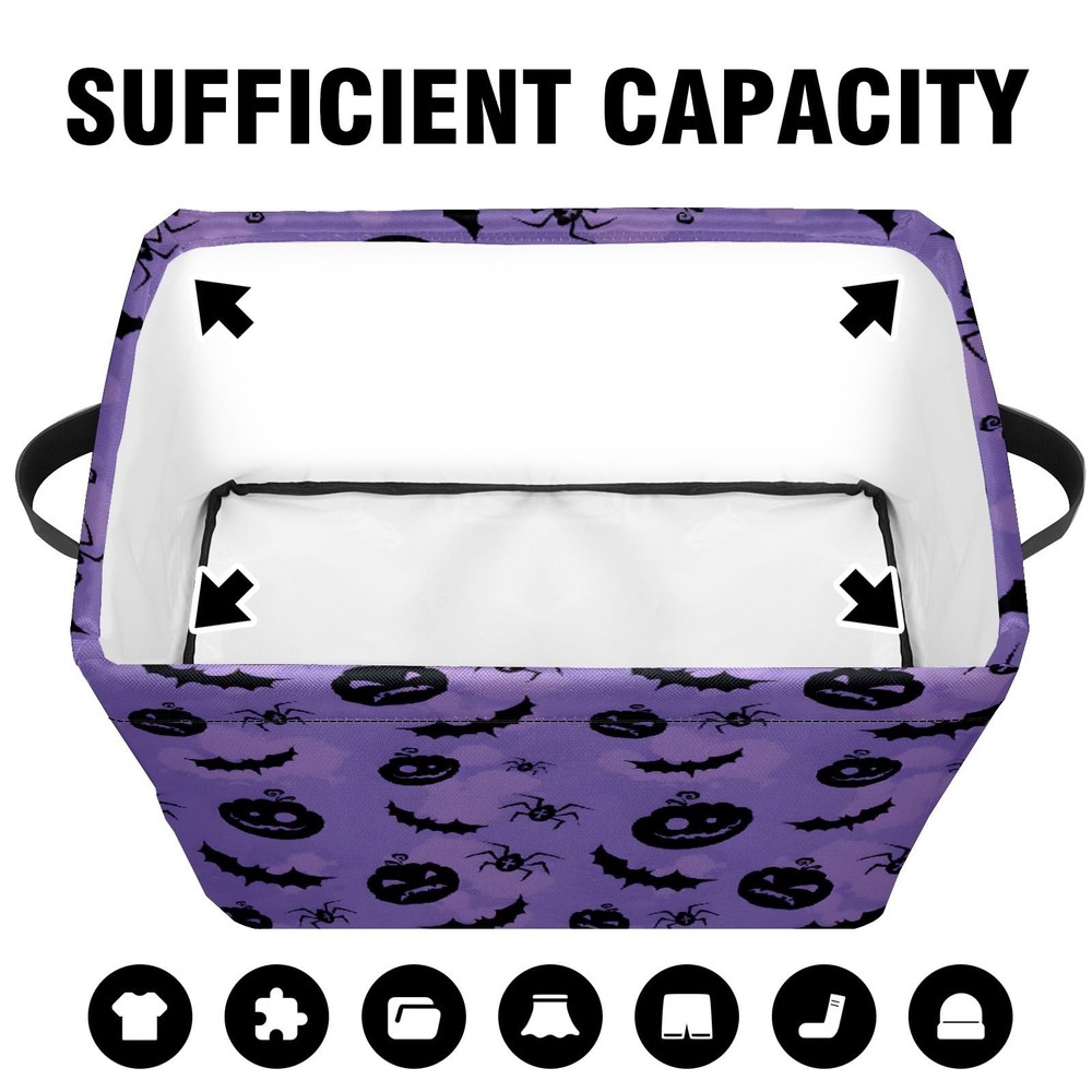 Halloween Bin Ghost Basket Large Foldable Storage Bin Cube Collapsible Organizer