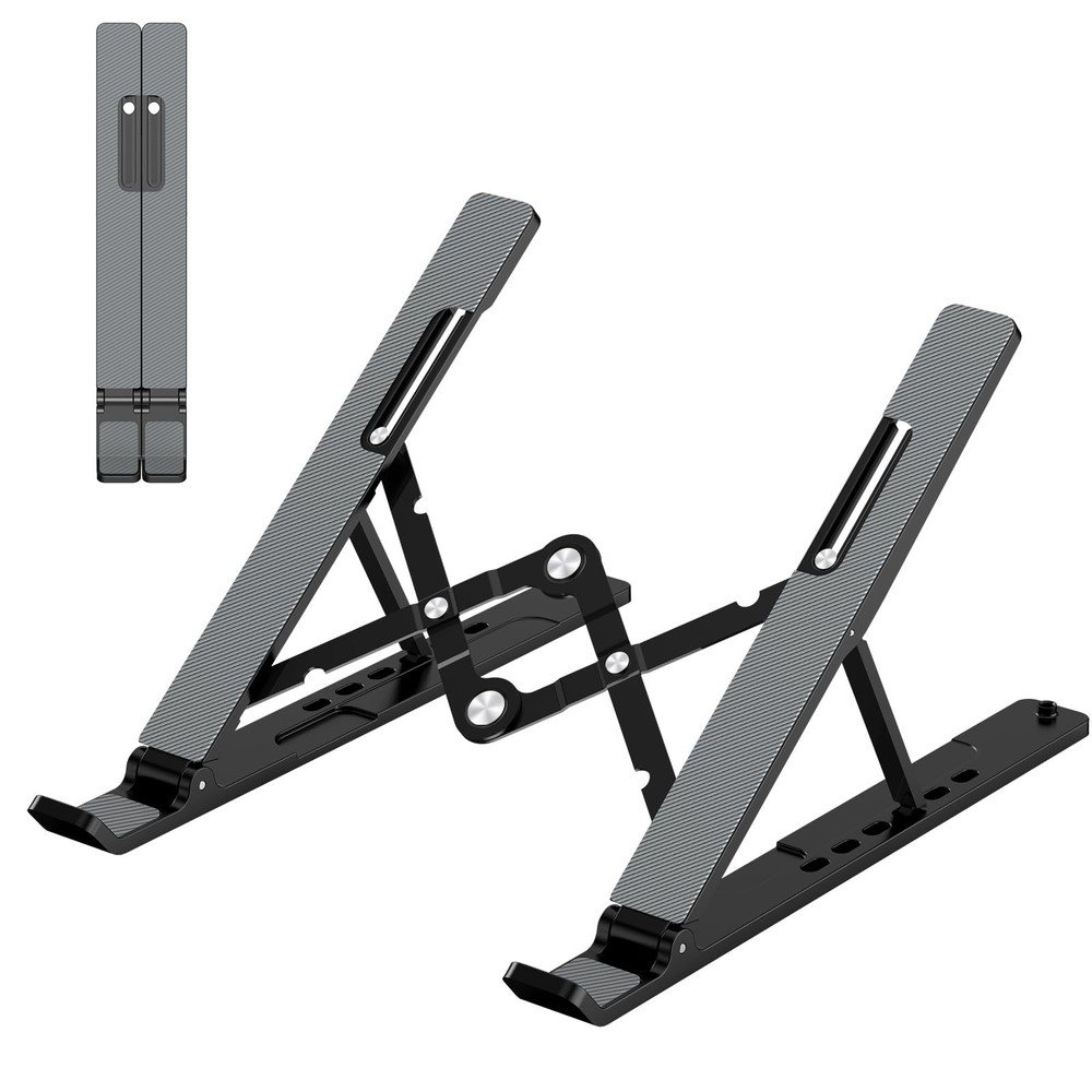Gogoonike Adjustable Laptop Stand, Portable Riser for Desk, Black