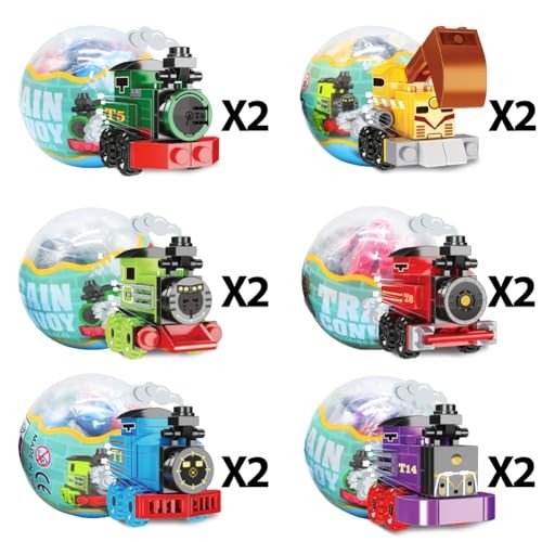 WODMAZ 12PCS PreFilled Easter Eggs with Train Building Blocks, Easter Egg