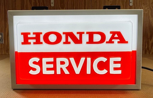HONDA SERVICE PAN FORMED, EMBOSSED & EXTRUSION DEALER COUNTER SIGN 18" BY 30" !
