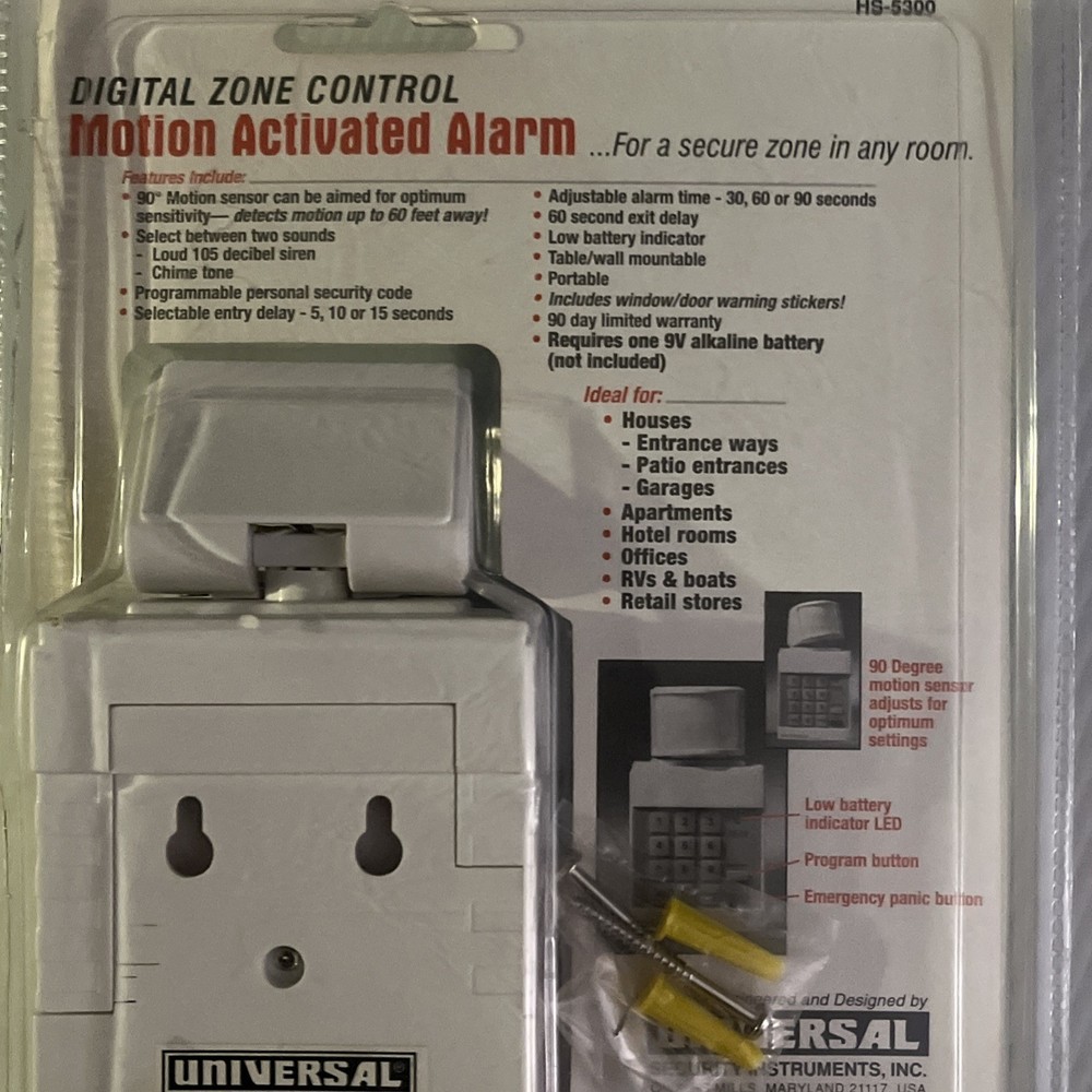 Motion Activated Alarm Hs-5300 Security System