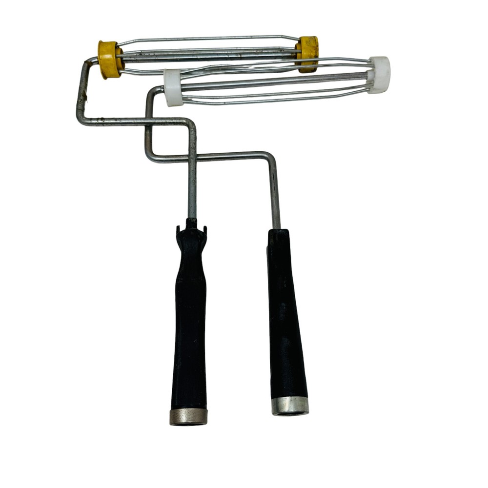 2 Pcs KM 9RF 4 Wire Cage Paint Roller Frame Heavy Duty, Black Handle
