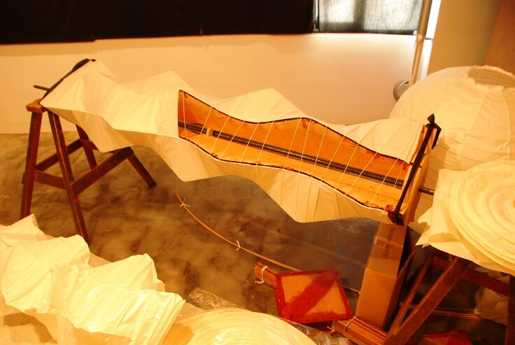 Isamu Noguchi Akari 55A Pendant lamp Shade Fram set Washi Paper Handcraft Light