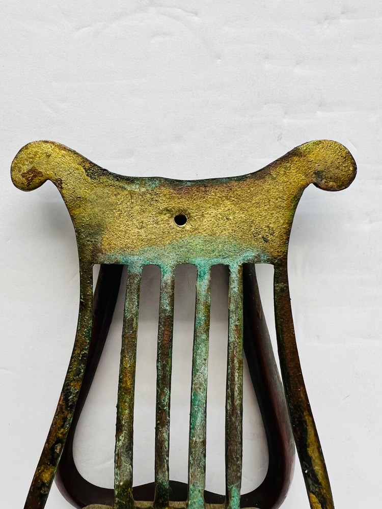 vintage solid brass door knocker harp instrument with screws
