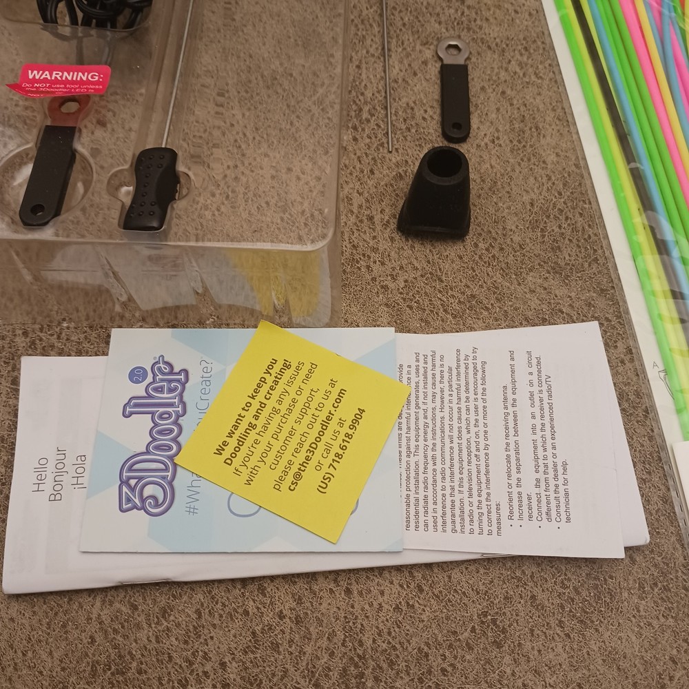 3Doodler 2.0 3D Printing Pen Bundle Extras Untested 2 Pens Powers On READ