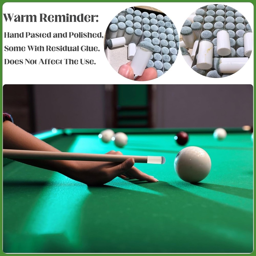 20-Piece Pool Cue Tip Replacement Kit, 4 Sizes for Billiard Accessories