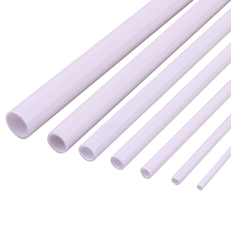 250mm ABS Round Hollow Tube 2mm-8mm Styrene Plastic Pipe DIY Model Crafts White