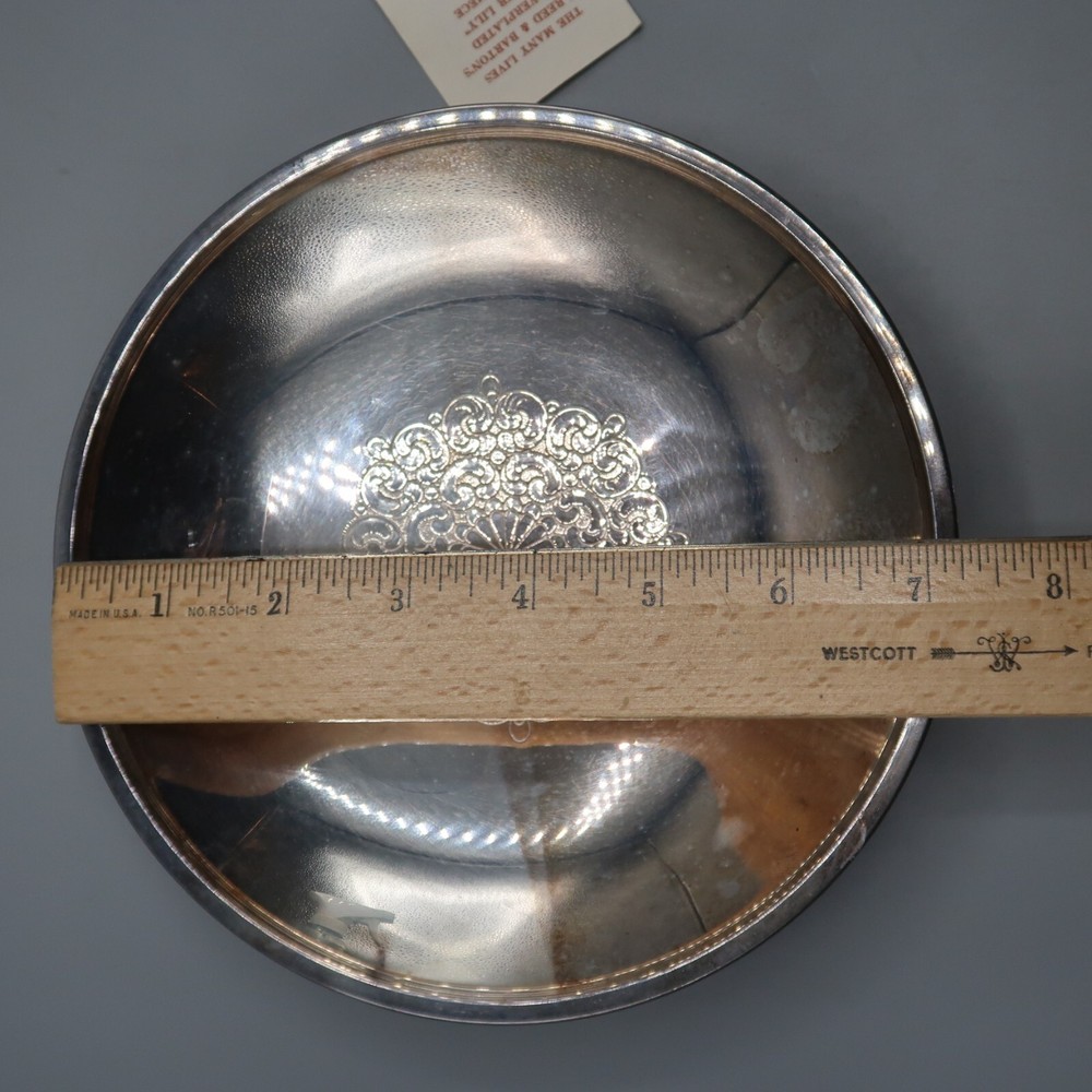 Vintage Serving Dish And Spoon Silverplate 7in side