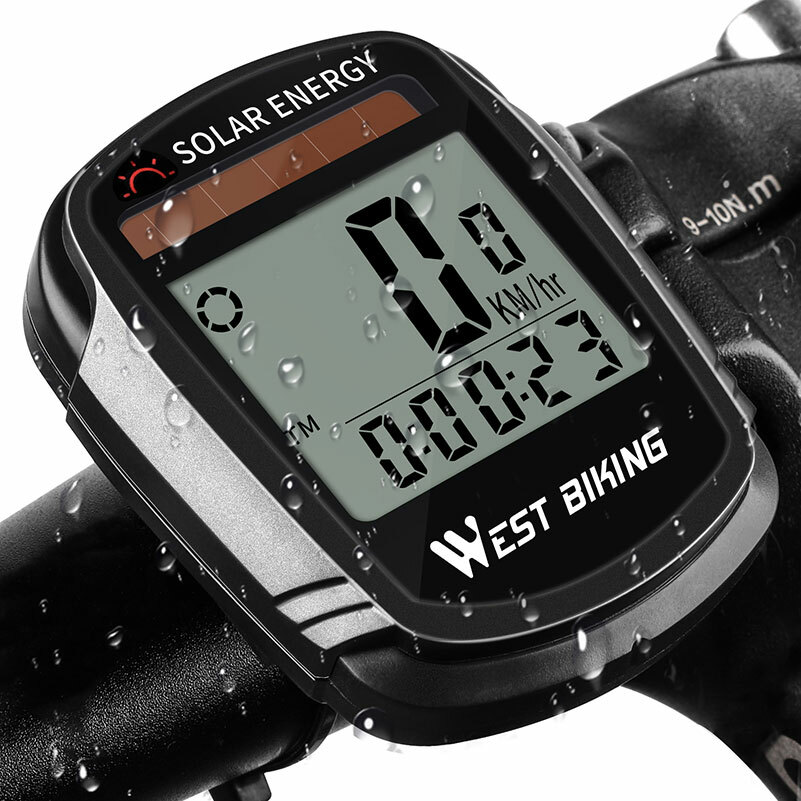 WEST BIKING Wireless Cycling Computer Waterproof Solar Energy Bicycle Computer