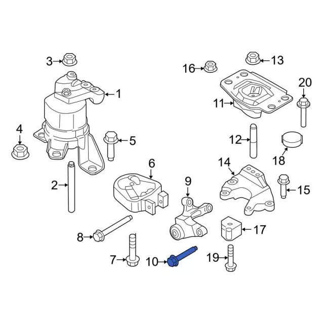 Genuine Ford Engine Mount Support Bracket Bolt W709906-S439