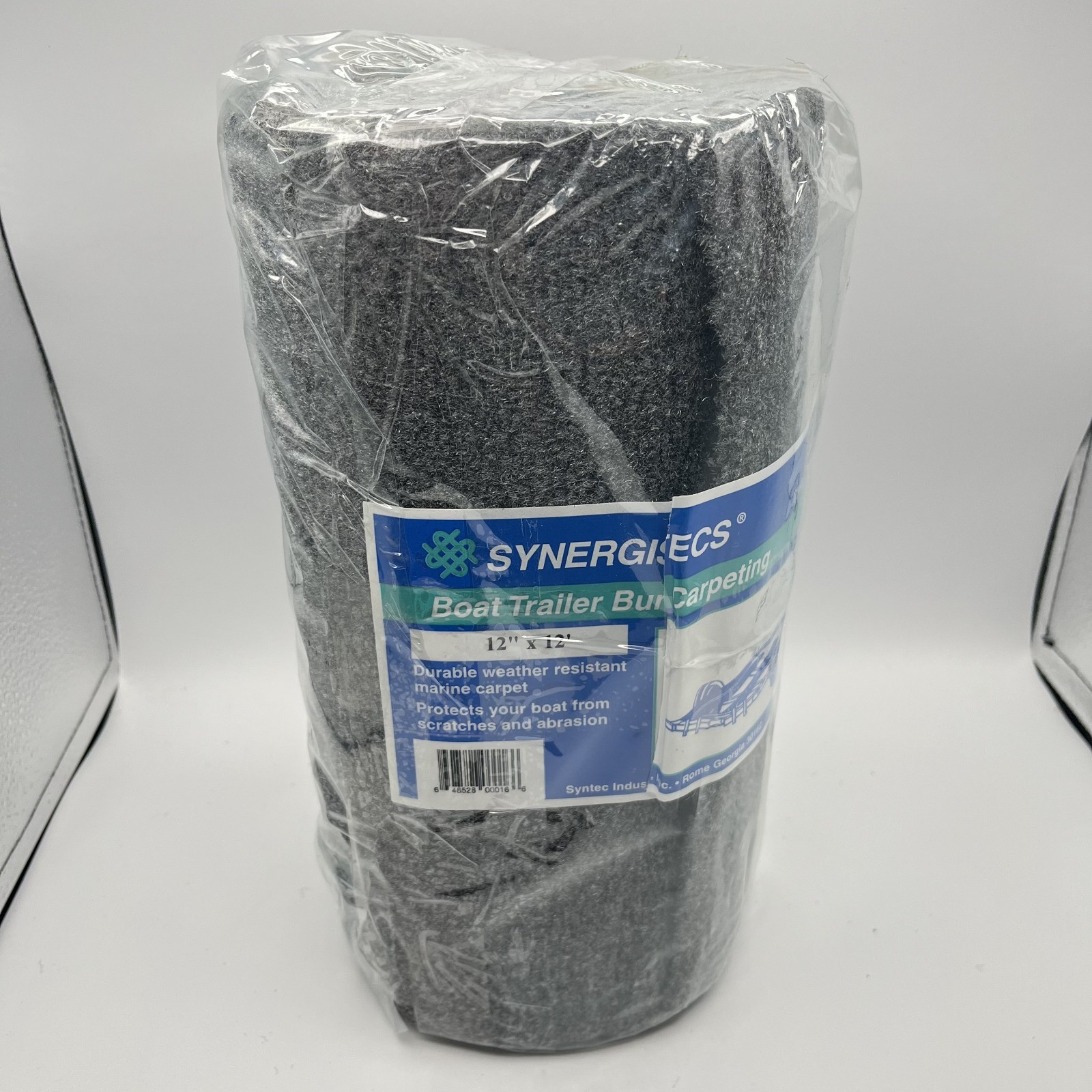Syntec 12" x 12' Charcoal Trailer Bunk Carpeting for Boat Trailers - 16oz