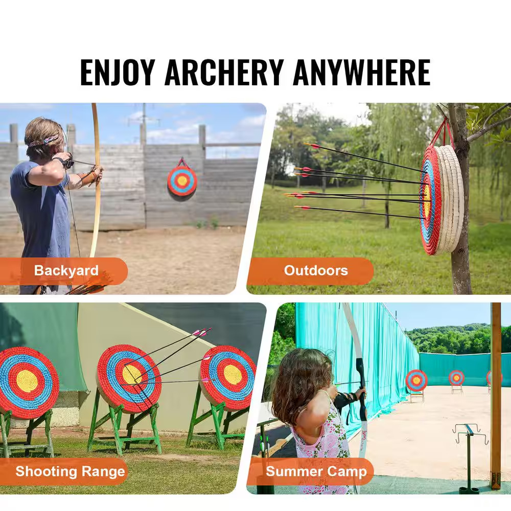 Archery Target, 5-Layers 20 In. Arrow Target, Traditional Solid Straw round Arch