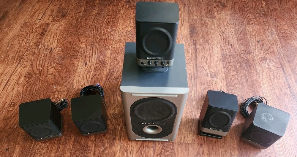 Altec Lansing 251 Computer Speaker System 5.1-channel Surround Tested WORKS!!