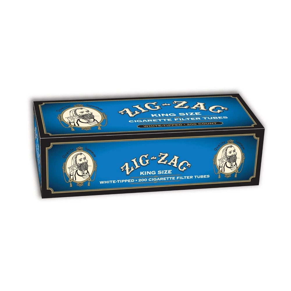 Zig Zag King Size "White-Tipped" Cigarette Tubes - 200ct Box