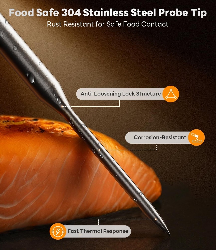 Meat Thermometer with Temp Lock & Auto-Resume, Multi-Tested 0.5 Sec Instant Read