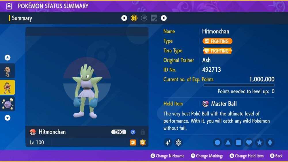 Pokemon Scarlet and Violet PSV - Shiny 6IV Hitmonchan