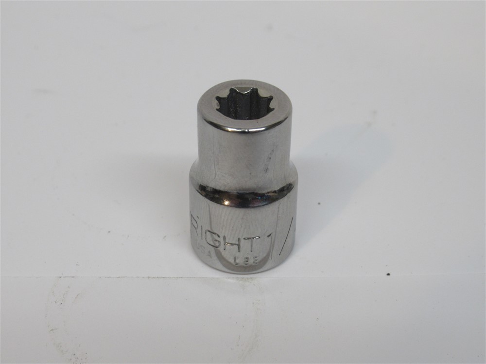 Wright 3308, 1/4" Standard Socket, 8 Point, 3/8" Drive