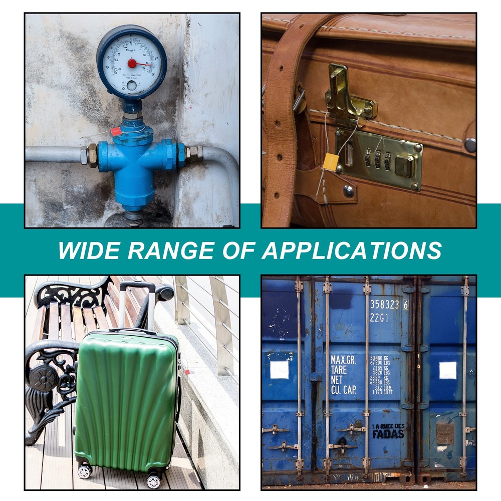 100Pcs Security Cable Seals 13" Numbered Tamper Proof Seal Self Locking Green