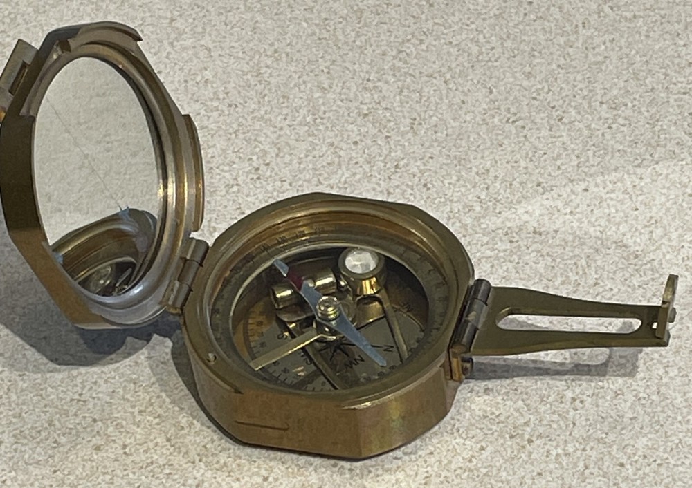 Brass Nautical Compass, fully functional