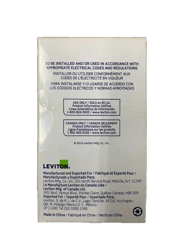 LEVITON White Sectional End Toggle Switch Cover Plates 5 pack #905-PSE1-W
