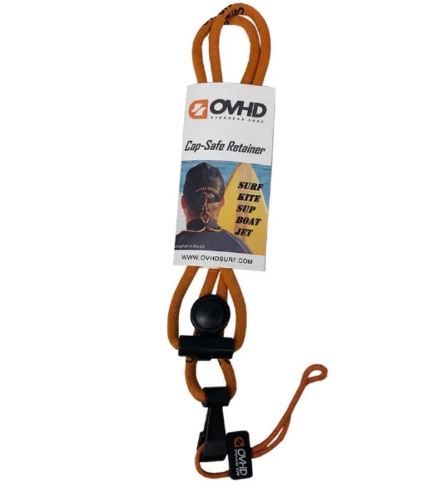 Overhead Surf Hat Leash Cap Safe Hat Retainer Orange
