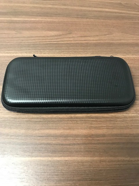 Nintendo Switch Rigid Plastic Black Zipper Case Very Good 8E