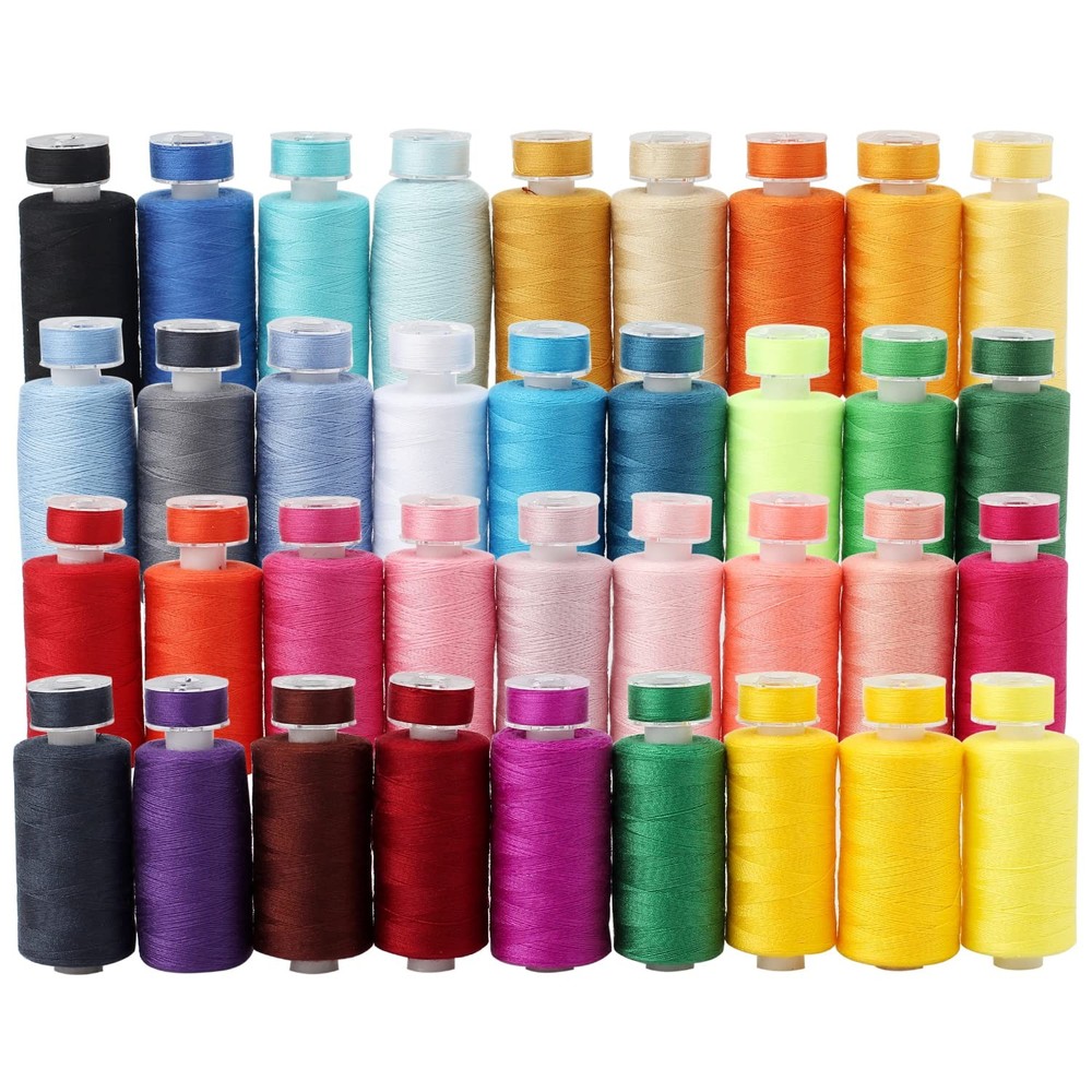 72Pcs Bobbins Sewing Threads Kit 36 Colors 500 Yards Sewing Polyester Thread ...