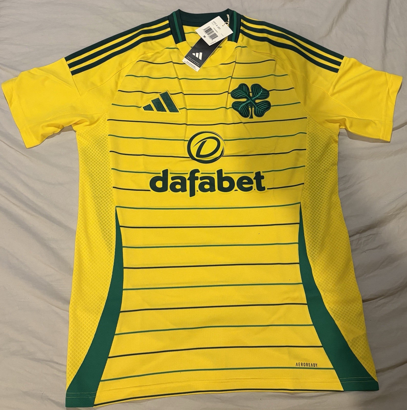 2024/25 Men’s Medium Celtic FC Away Kit Jersey Adidas Yellow Brand New With Tags