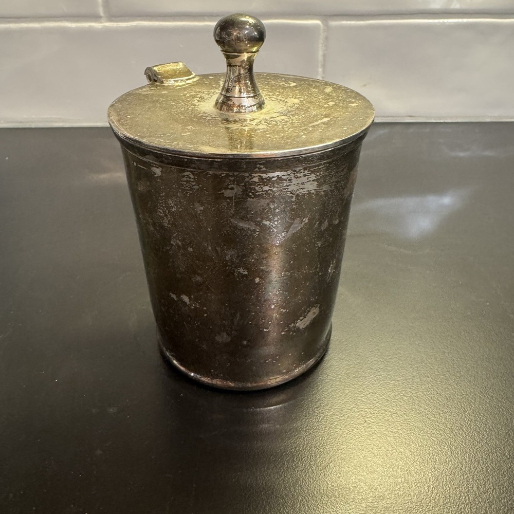 restoration hardware Brass Plated Jam Pot And Glass Insert