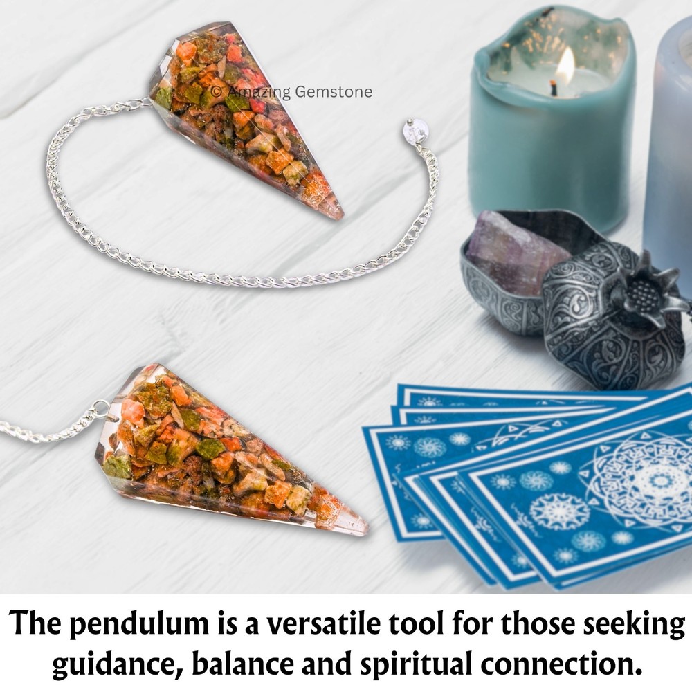 Unakite Orgone Crystal Pendulums