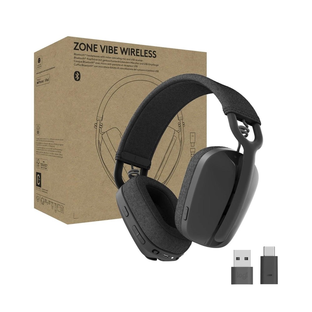 Logitech Zone Vibe Wireless Bluetooth Headphones Graphite