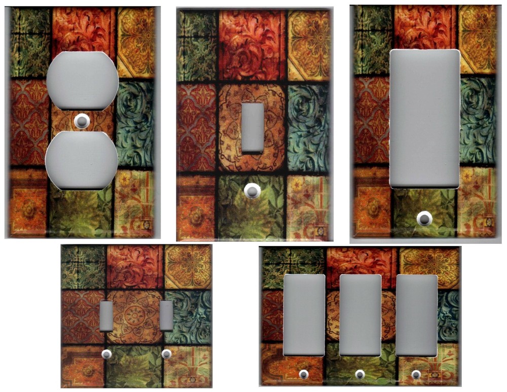 TUSCAN MOSAIC TILE IMAGE KITCHEN HOME DECOR LIGHT SWITCH PLATES AND OUTLETS