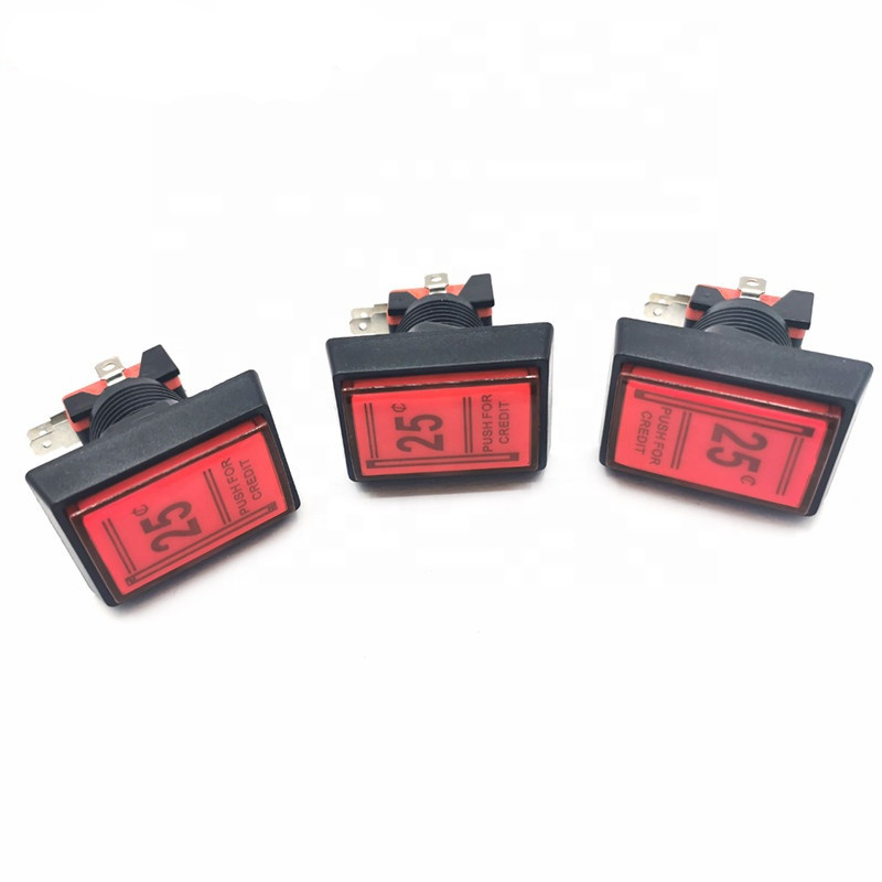 6pcs 25c LED Push Arcade Button For Credit with Free Microswitch *Discounted*
