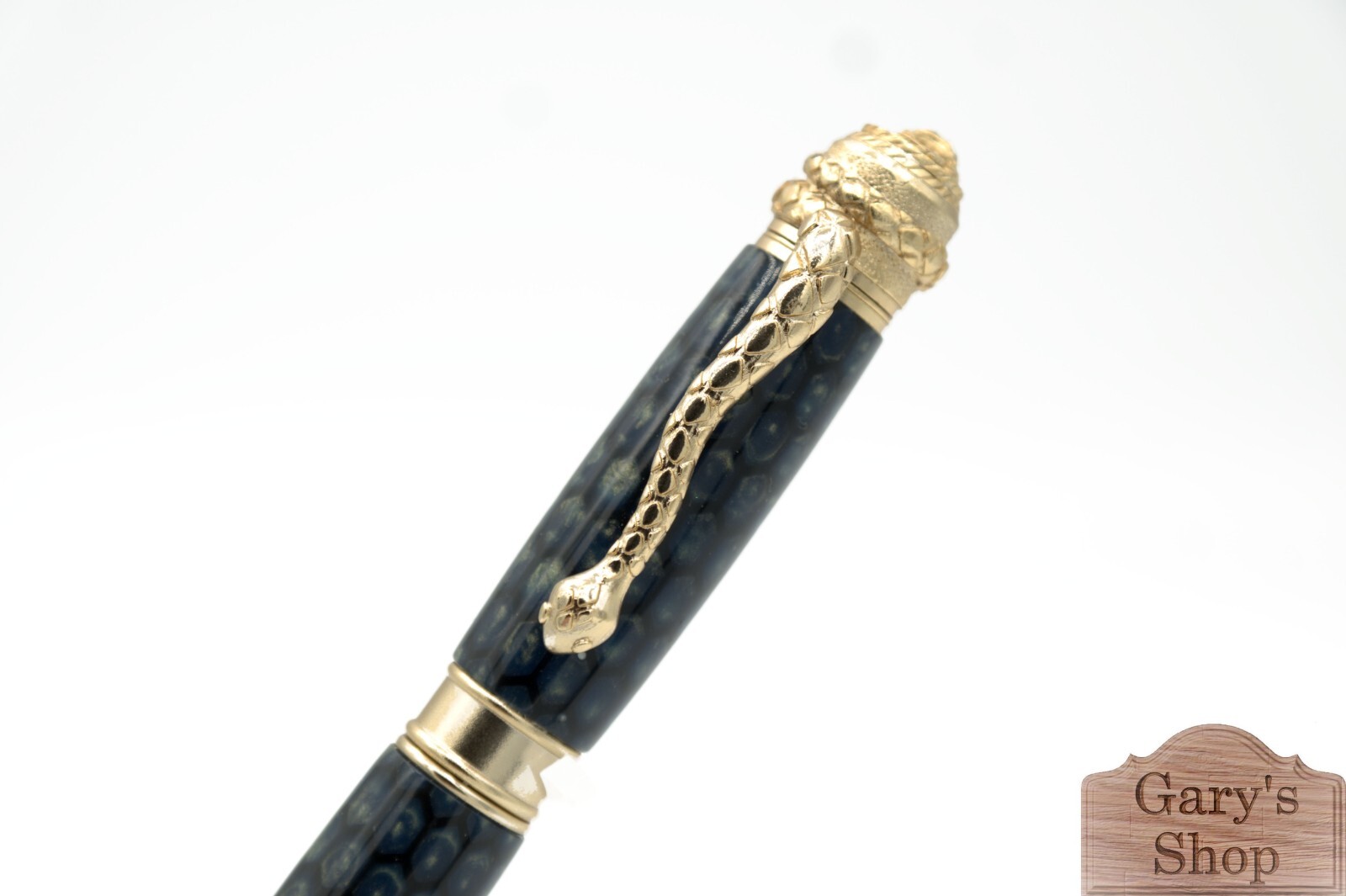 Lucky Snake Ballpoint Pen – 22kt Gold Finish, Green Honeycomb Unique Collectible