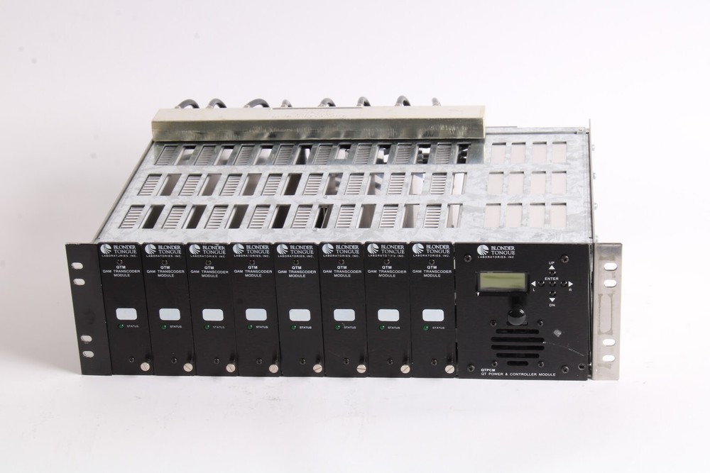 Blonder Tongue Chassis QTRC + QTPCM QT Controller Module + 8x QTM QAM Module