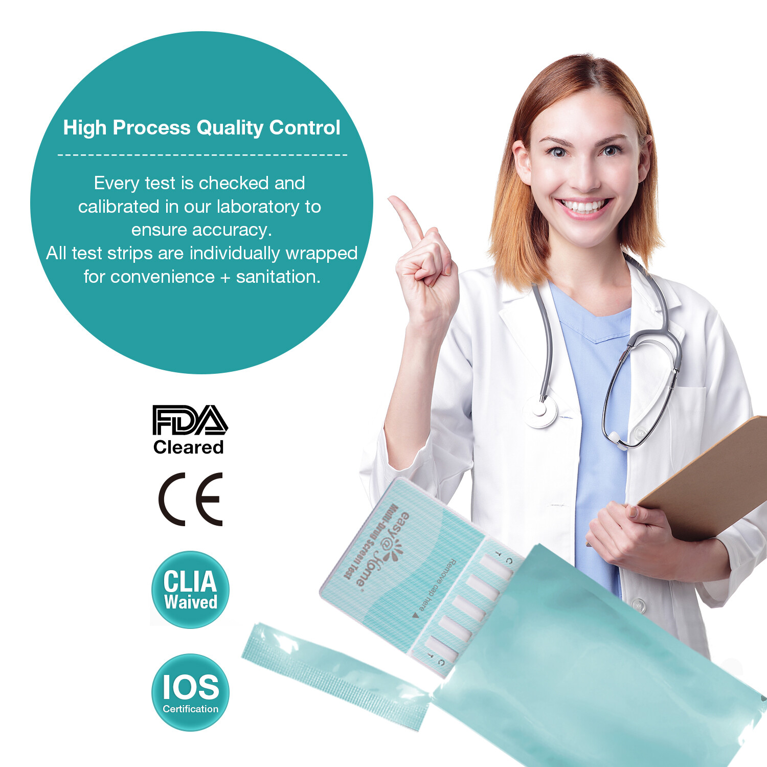 Easy@Home 5 Panel Urine Drug Test Strip Kit, EDOAP-754