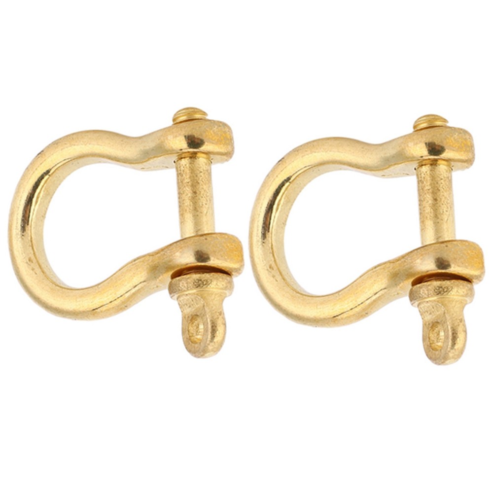 2 Set Brass U Shackle Durable Key Ring Hook Golden Anchor Shackle For Chains
