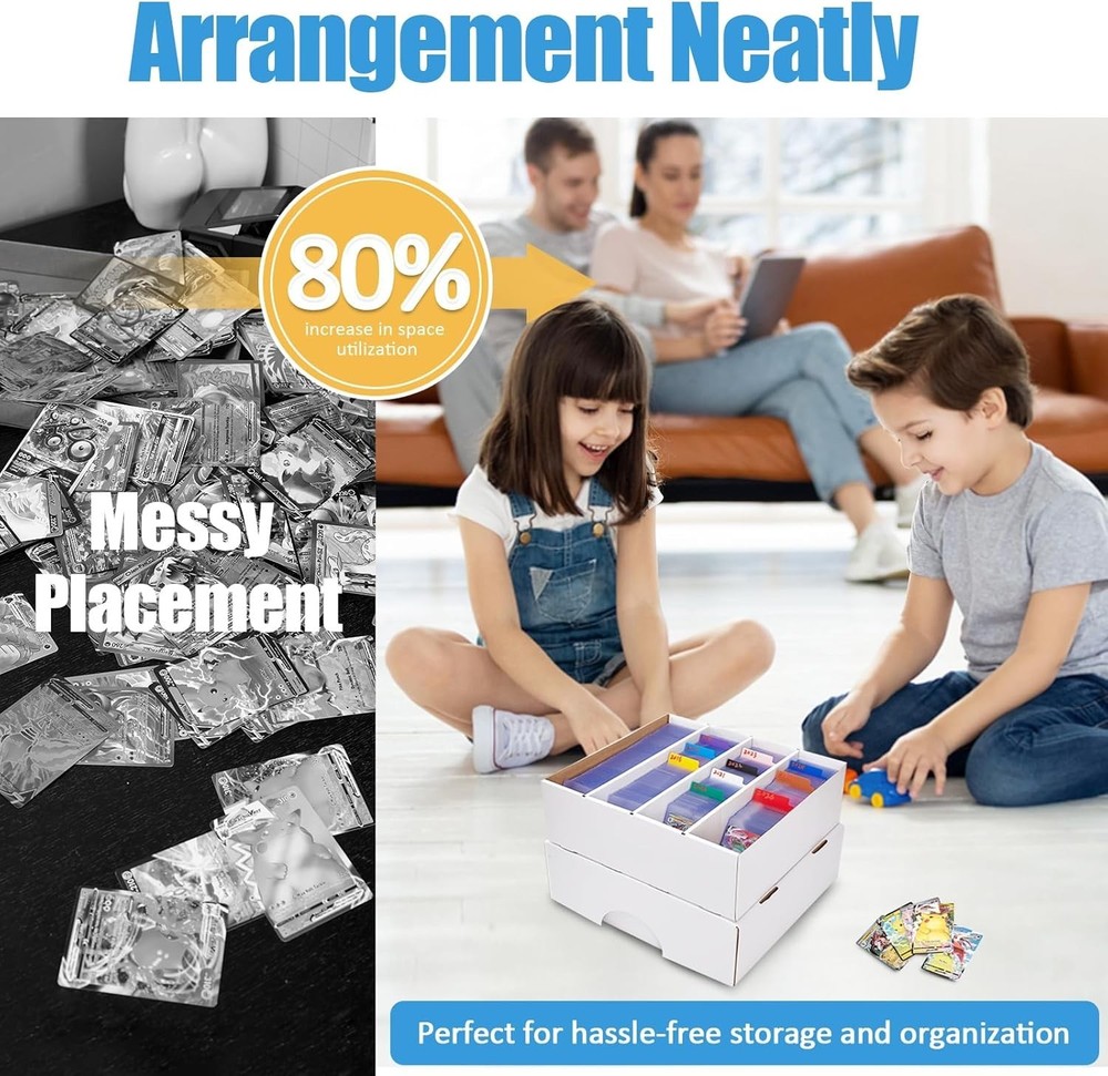 Eco-Friendly 4 Pack Card Storage Boxes – Durable Design, Easy Assembly & Storage